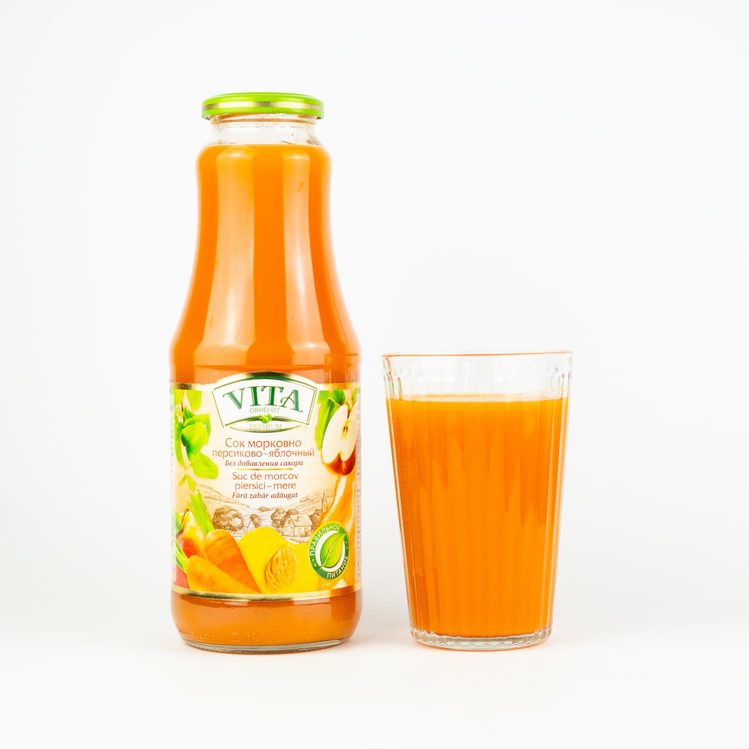 Carrot-Peach-Apple Juice With Pulp