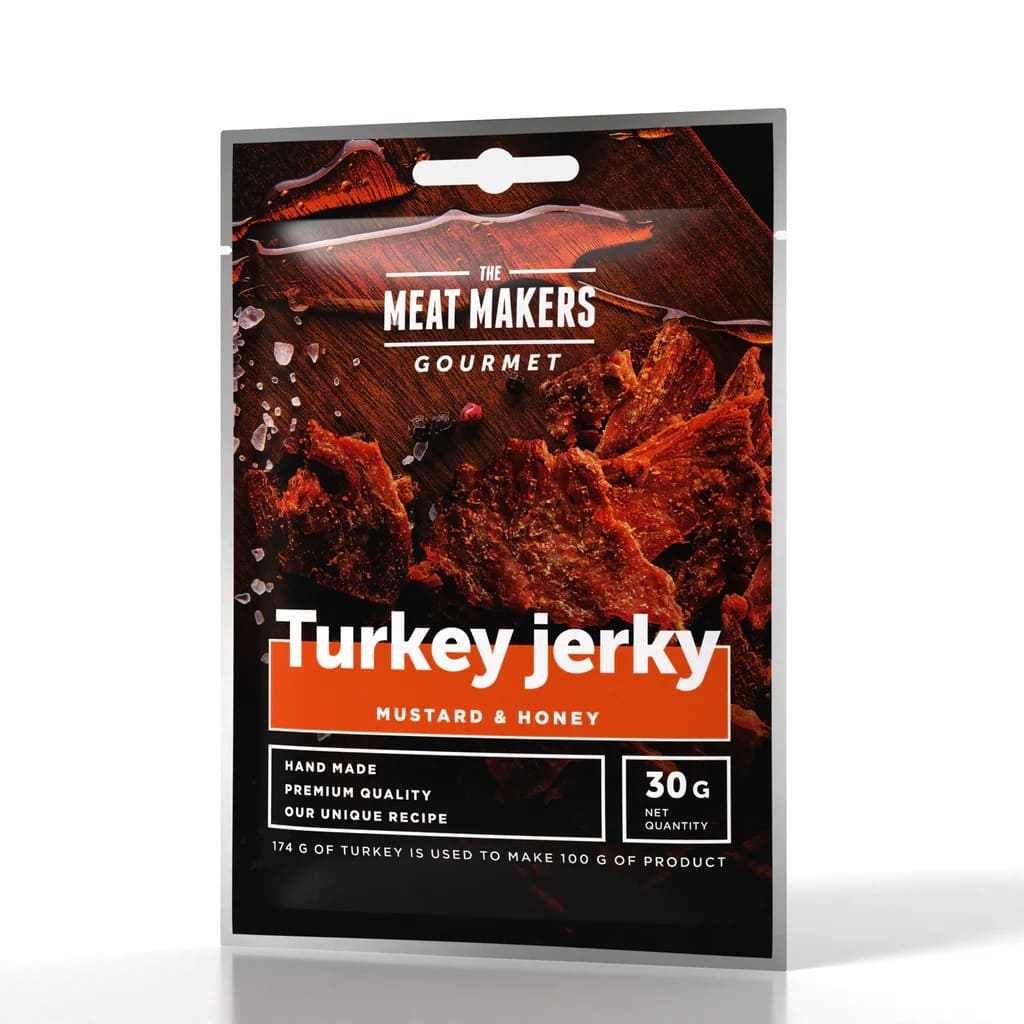 Jerky de curcan gourmet cu miere și muștar 30GR
