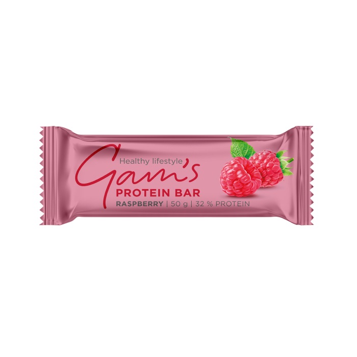 Baton proteic cu pastă de zmeură și aromă de vanilie 50GR